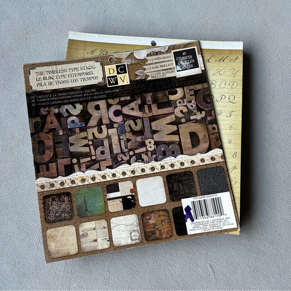 2 for $20 ~ 44 ~ 8 x 8 Printed Cardstock Sheets ~ The Timeless Type Stack Design - Picture 3 of 11